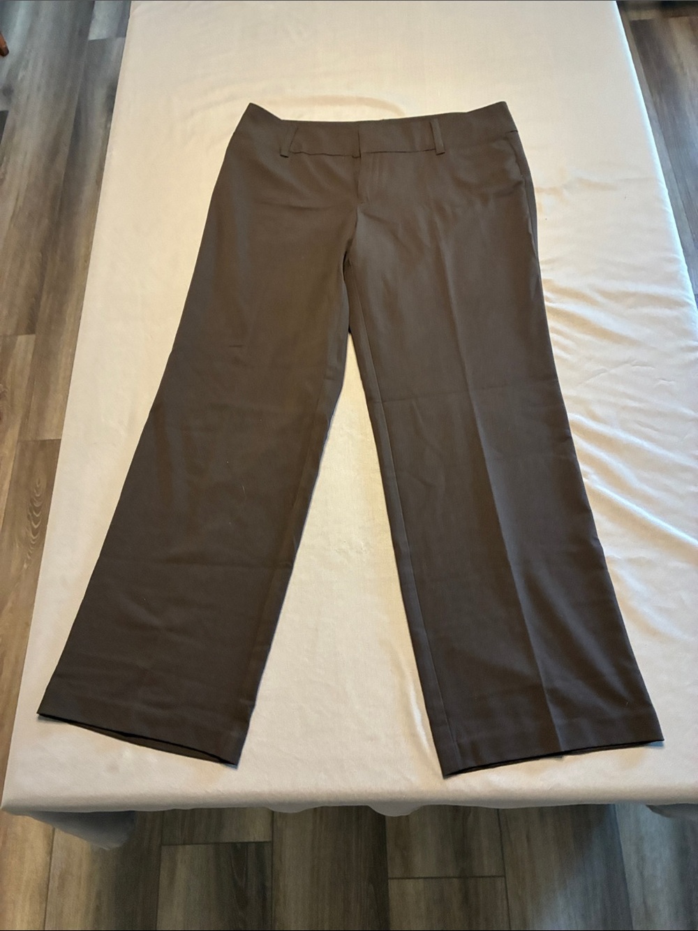AB Studio Brown Wide-Leg Dress Pants
